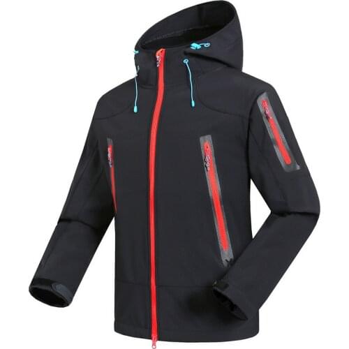 Winter Waterproof SoftShell Hiking Jacket Men Windbreaker Breathable Rain Coat Outdoor Trekking Fishing Camping Fleece Jackets