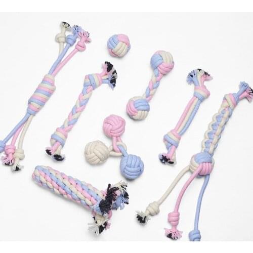 1pcs Dog Chew Toys Pet Supplies Clean Teeth Braided Rope Funny Outdoor Traning Pet Toys Cleaning Supplies