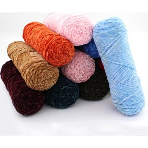 100g/ball DIY Soft Chenille Yarn 100% Polyester Winter Warmth Pleuche Cashmere Yarn Baby Wool Thread Hand Knitting Crochet