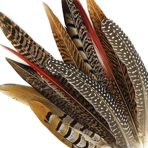 12pcs Mixed Style Natural Pheasant Feathers Crafts Wedding Home Decoration Headwear Clothing Accessories Plume Wholesale Bulk