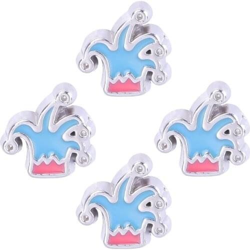 20Pcs/Lot F240 Metal Clown Hat Shaped Floating Charms Making Metal Memory Glass Locket Funny Gift Jewelry