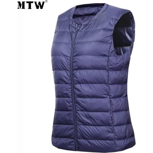 7XL Women Warm Liner Waistcoat 2020 Autumn Winter Ultra Light Down Vest Casual Sleeveless Zipper Solid Office Coat Plus Size