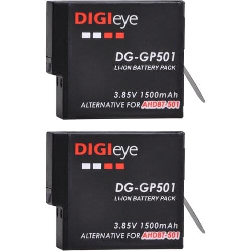 3Pcs 1500mAh AHDBT-501 Battery for Gopro Hero 5/6/7, Go pro Hero 5, Hero 6, Hero 7 Black, Hero 2018, GoPro Accessories