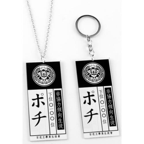 Anime Jewelry Trinket Key Chain Necklace Cosplay Kakegurui Compulsive Gambler ID Card Pendant Necklaces Acrylic Choker Gift