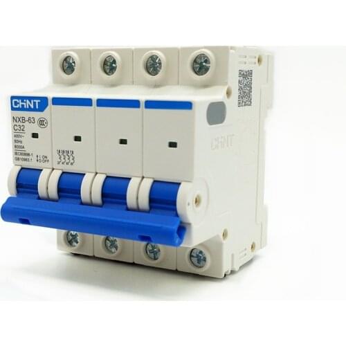 CHINT Circuit Breaker NXB-63 4 Poles C type 1A 2A 3A 4A 6A 10A 16A 20A 25A 32A 40A 50A 63A Mini Circuit Breaker DZ47-63 MCB C45