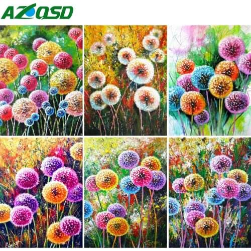 AZQSD Full Kits Diamond Painting Dandelion Cross Stitch Needlework Gift Diamond Embroidery Flower Mosaic Home Decoration