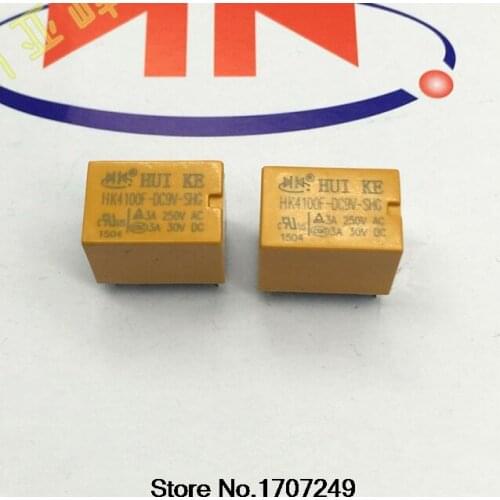 Free Shipping 100% new original relay 10pcs/lot HUIKE signal relay HK4100F-DC9V-SHG 9V/6PIN/3A