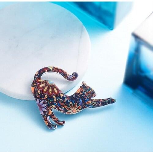 Red Black Cat Brooches Women Alloy Cute Animal Casual Party Brooch Pins New Year Gifts