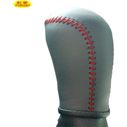 PONSNY Car Gear Covers Case for Mazda 3 2011 Manual Shift Hand-stitched Genuine Leather Cover