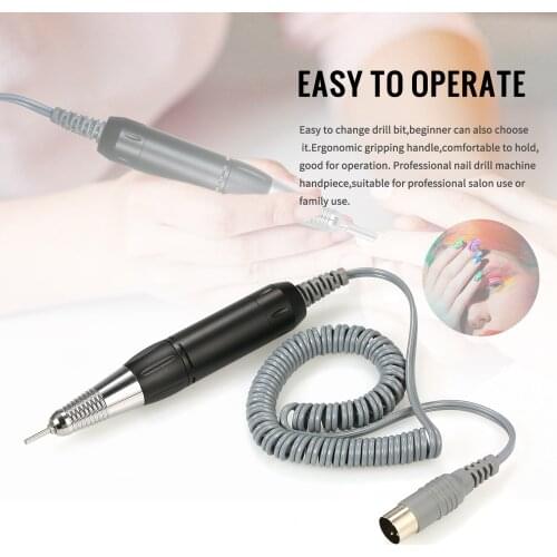Professional Handle Electric Nail Art Drill Pen Nail Art Accessories File Polish Grind Machine Handpiece Manicure Pedicure Tool