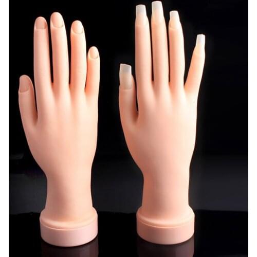 Fake Manicure Hand Model Bendable Finger Flexible Movable Practice hand For Manicure Training Display Model Manicure Tool