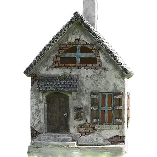 Resin Cabin Pastoral Home Outdoor Architectural Decor,Model Mini House,Minature Resin Farmhouse for Home Decor