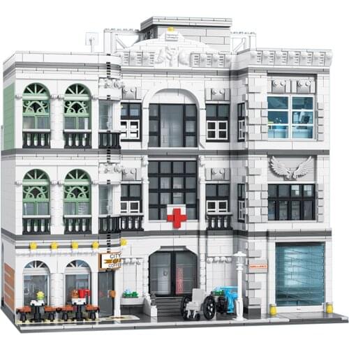 4953Pcs MOC Street View Blocks Hospital Assemble Building Blocks Brick Education Toys For Children Educational Toy Birthday Gift