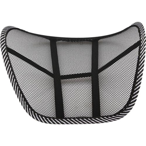 Cool Vent Massage Cushion Mesh Back Lumber Support Office Chair Car Seat Pad Car Interior Seat Cushion Black New Auto Care
