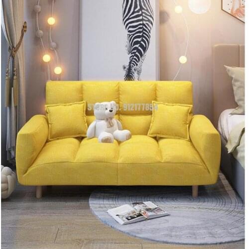 Lazy sofa small apartment rental room single double bedroom living room tatami simple folding net red sofa bed