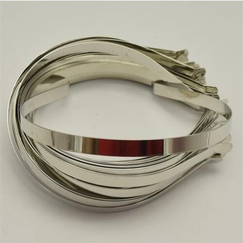 25pcs 10mm alice bands METAL HEADBAND Silver Color Plain Lady Hair Bands Headbands No Teeth DIY