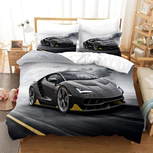 Fashion Cars Bedding Set Black 3d Scenery Bed Linen Quilt Duvet Cover Sets Home Textile Decor Twin Single Queen King Size Gift