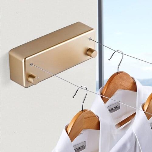 Clothesline Indoor Wire Balcony Storage Rop Clothes Invisible Retractable Clothes Hanger Shrinkable Clothes Drying Artifact