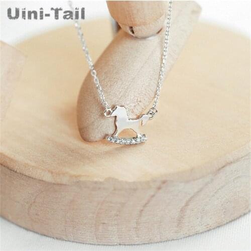 Uini-Tail hot new 925 sterling silver cute horse micro-inlaid necklace temperament fashion trend simple dynamic high quality
