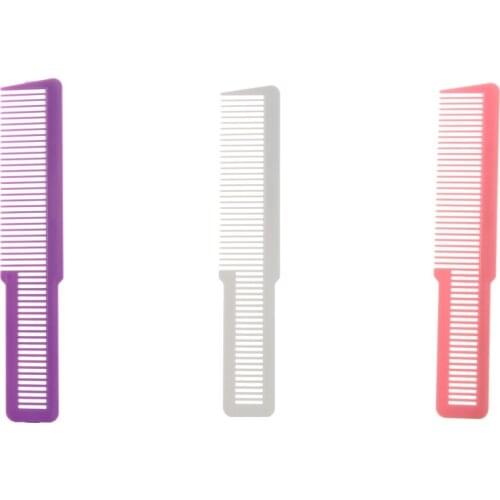 6Pcs Professional Barbers Flat Top Clipper Cutting Combs Plastic Brush