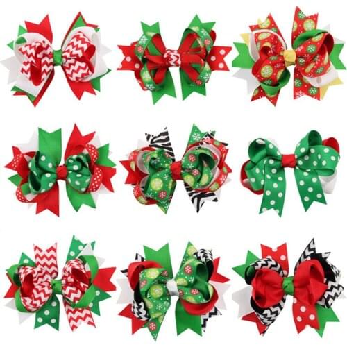 Different Christmas hair bows with clip 13pcs/lot
