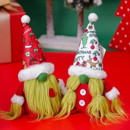 Christmas Pattern Hat Decorations Doll Christmas Long Beard Dolls Decorations