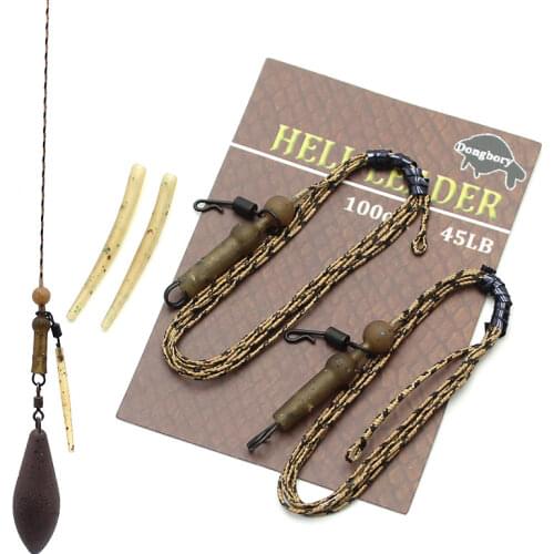 100cm Lead Core Carp Fishing Line Hook Link Anti Tangle Sleeves For Feeder Fishing Accessories Carp Hair Rigs Fishing Tackle