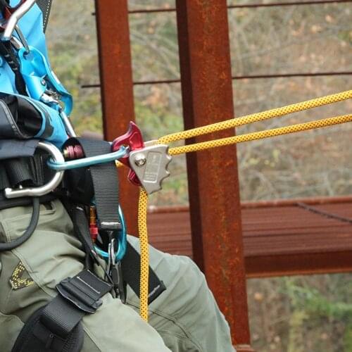 15KN Safety Climbing Rope Grab Aluminum Alloy Mountaineering Tree Arborist Rock Climbing Cable Rope Lanyard Protector gliding