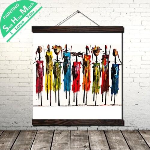 Dhim Tablo Painted Scroll Painting Canvas Vintage Poster and Prints Wall Art Picture Living Room Bedroom Farmhouse Decoration