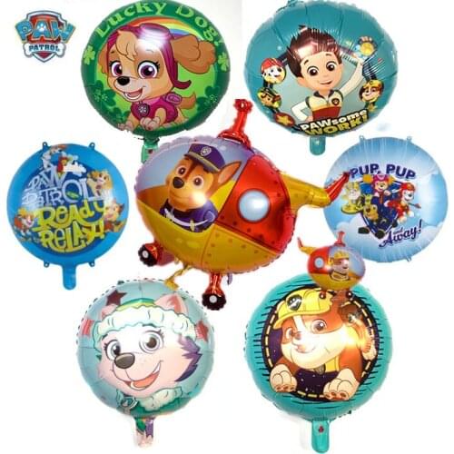 Paw Patrol Foil Balloons Chase Rocky Skye Rubble Latex Balloon Figure Boby Boy Girl Birthday Party Deco Gift Toys For Children