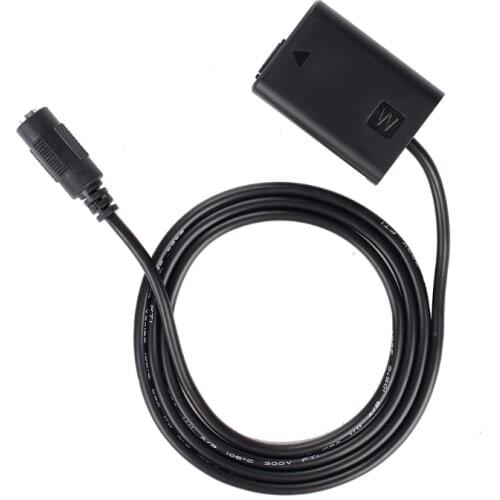 G5AA Spring Cable NP-FW50 Dummy Battery 5.5x2.1mm DC Coupler for -Sony A7, A7S, A7R, a7 II, a7S II, and a7R II A5100,Camera