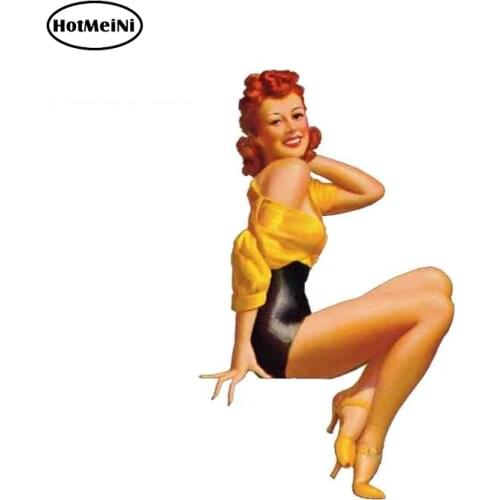 HotMeiNi 13cm x 8.2cm Funny Pin Up Girl Airplane Sticker Car Window Decal Motorcycle Car Stickers