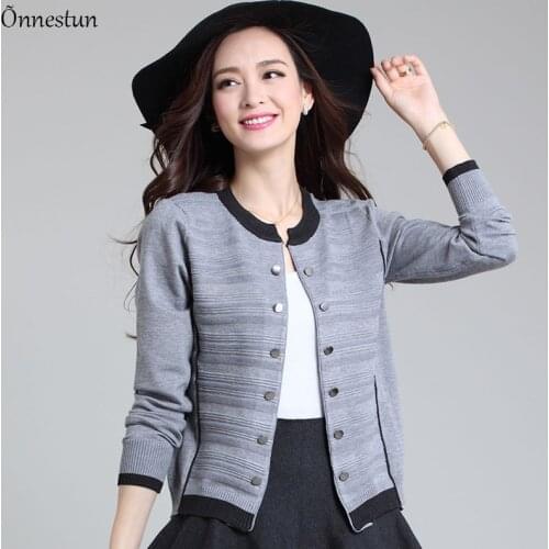 Sweater Women Autumn Long Sleeve Sweater Cardigan Patchwork Korean Style Short Design Outerwear Knitwear Solid Cardigans