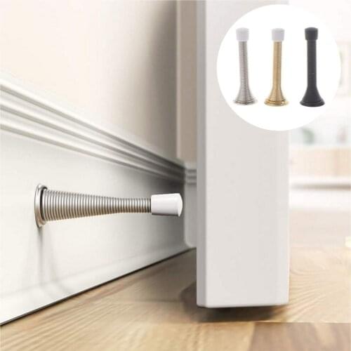 1Pc Spring Steel and Rubber Door Stop Wall Decorative Door Stopper Handle Knob Holder Protect Doors & Wall Doorstop