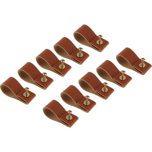 10x Handmade Leather Suitcase Handle Drawer Cabinet Handle Pulls