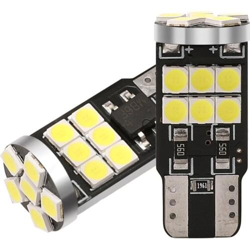 20pcs T10 LED W5W 194 168 Car Reading Clearance Light Auto License Plate Door Tail Lamp Bulb 18SMD 3030 White Ice Blue Red DC12V