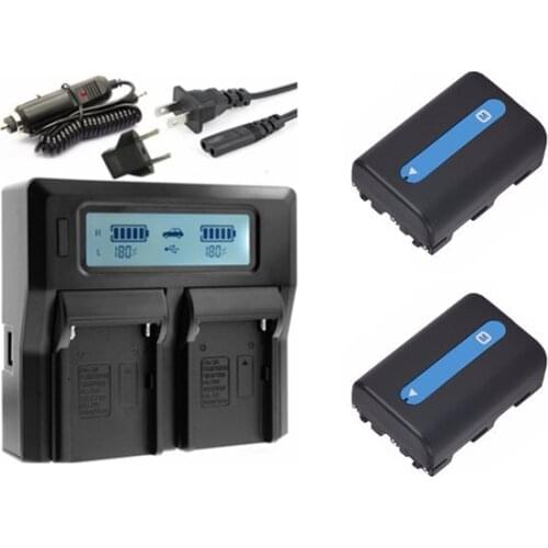2X NP-FM30 NP-FM50 NP-FM51 NP-FM55H, FM50 FM51 Battery+ LCD Dual Charger for Sony CCD-TRV128, DCR-TRV33, DCR-TRV340, CCD-TRV318