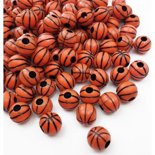 30pcs/11mm Basketball Round beads DIY Multicolor Hole Acrylic Bead Spacer Beads Kids Necklace Bracelet for Jewelry Making