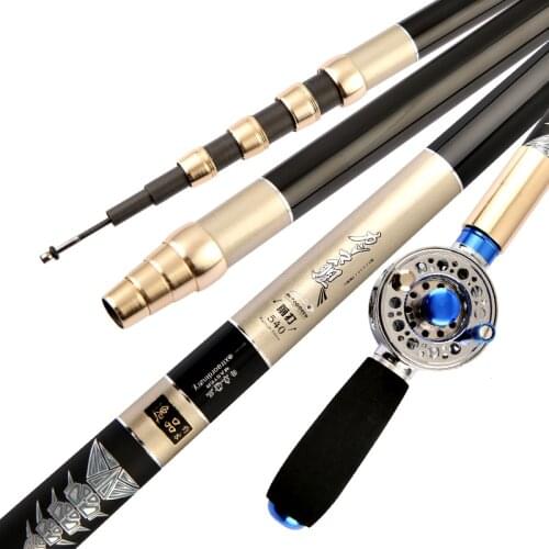 4.5m 5.4m 6.3m 7.2m Hollow Rod Carbon Fiber Super Hard Stream Fishing Pole Ultra Light Carp Fishing Olta Positioning Canne Pesca