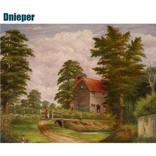 5D Country Afternoon Diamond Painting DIY Cross Stitch Kit Crafts Crystal Stickers Diamond Embroidery Home Wall Decoration