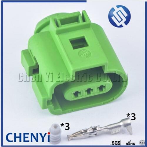 1 set 3 Pin 1.5mm Female Automotive waterproof connector Camshaft knock fuel pressure sensor plug 8E0 973 703 B For audi A6L VW