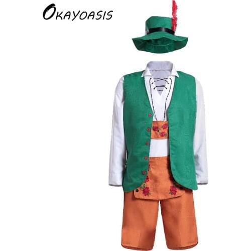 OKAYOASIS Free Shipping Adult Halloween Costumes For Men Hot German Beer Costume Adult Oktoberfest Beer Festival Mens Costume