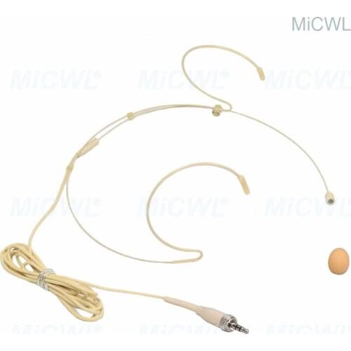 Beige HeadMic Headset Microphone For Sennheiser G1 G3 G3 G4 EW100 Wireless BeltPack Transmitter 3.5mm Stereo Lock Black Mic