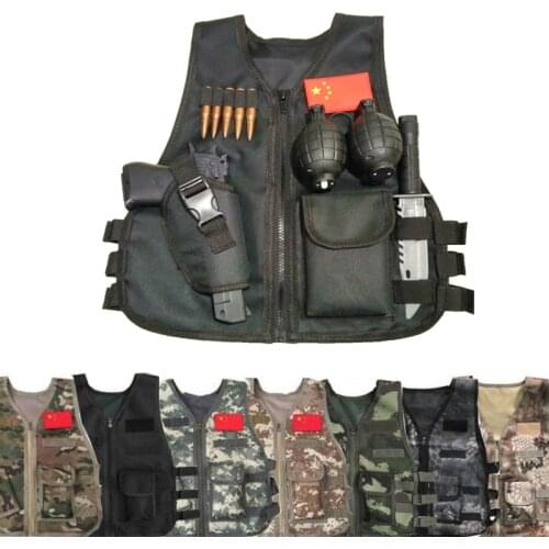 Children Camouflage Sniper Vest For Kids Hunting Clothes Boy Girl Military Vests Combat Tactical Uniform Jungle Airsoft Clothing