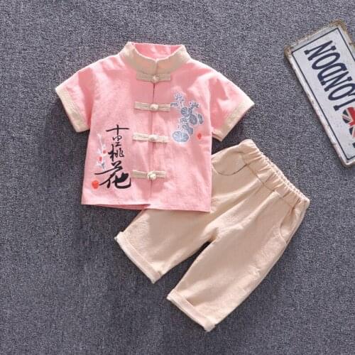 Childrens short sleeve suit boys' clothes Chinese style