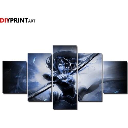 DOTA2 Mirana 5 Pcs/set Canvas Painting Decorations for Home A1945