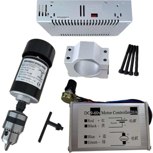 Air cooled 0.2kw Air cooled spindle Motor CNC 200W Spindle Motor + Clamp for CNC Machine DIY CNC 24VDC 10000RPM