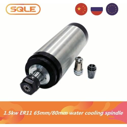 CNC milling machine spindle 1500w 1.5kw 24000RPM 400hz ER11 water ooling spindle motor 3 phase input 65mm / 80mm diameter