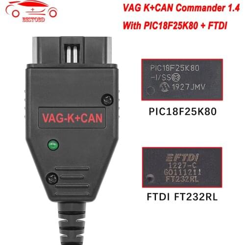 VAG K CAN Commander 1.4 K+CAN FTDI PIC18F25K80 OBD OBD2 Odometer Correction Tool Car Diagnostic Interface K-line for VW/AUDI