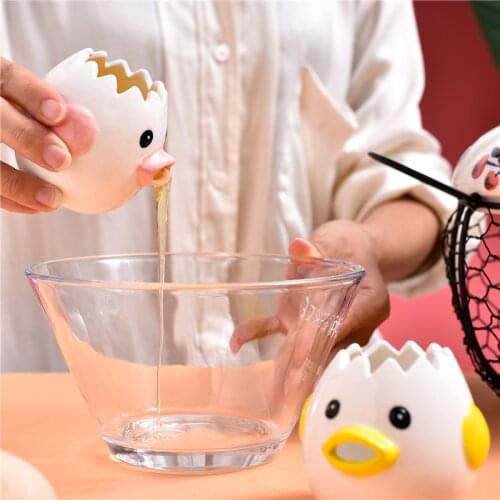 Kawaii Chick Egg Separator Creative Ceramic Egg Divider Egg Yolk Separator Cute Egg Liquid Filter Kitchen Supply Baking Utensils